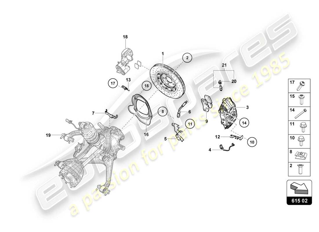 Lamborghini LP610-4 COUPE (2015) CERAMIC BRAKE DISC Parts Diagram