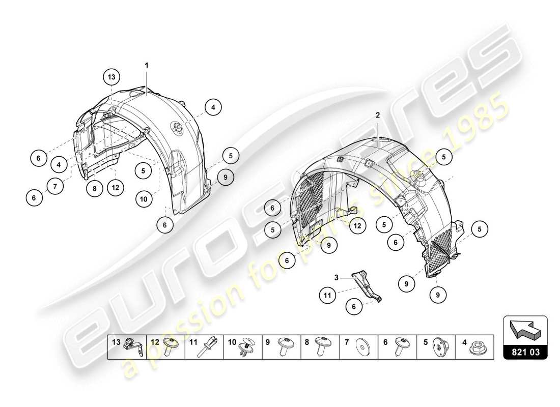 Lamborghini LP610-4 COUPE (2015) WHEEL HOUSING TRIM Parts Diagram