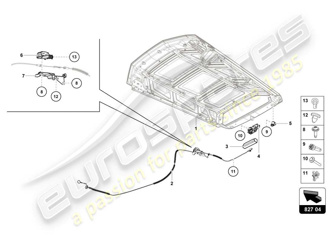 Lamborghini LP610-4 COUPE (2015) RELEASE LEVER Parts Diagram