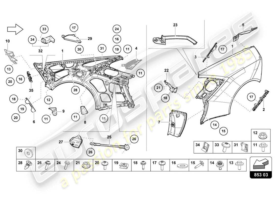 Lamborghini LP610-4 COUPE (2015) WING Parts Diagram