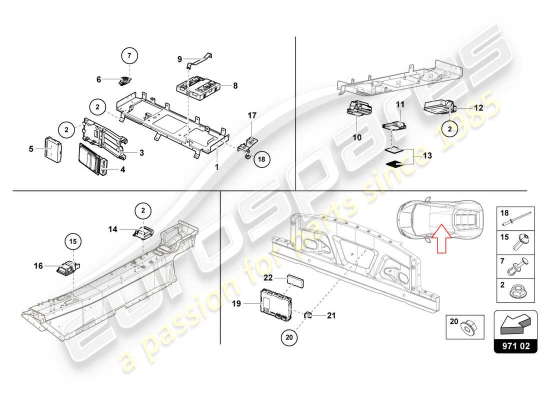 Lamborghini LP610-4 COUPE (2015) CONTROL UNIT Parts Diagram