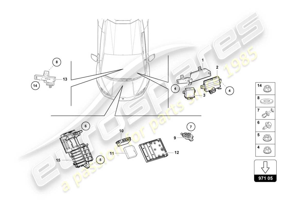 Lamborghini LP610-4 COUPE (2015) CONTROL UNIT Parts Diagram