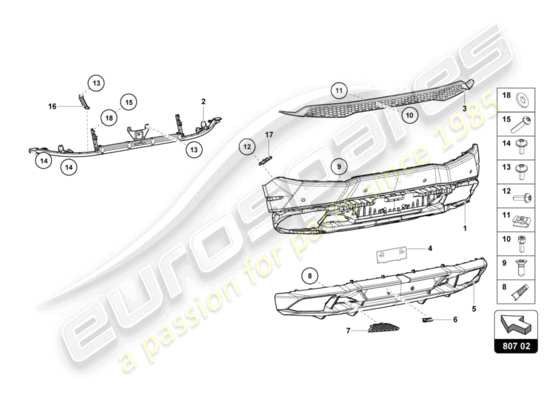 a part diagram from the Lamborghini LP610-4 Coupe (2015) parts catalogue