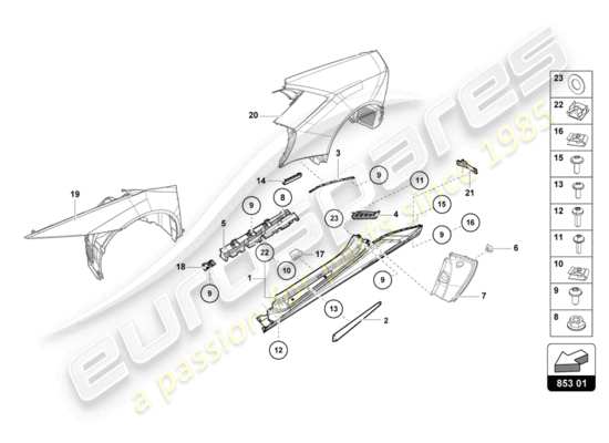 a part diagram from the Lamborghini Huracan LP610 parts catalogue