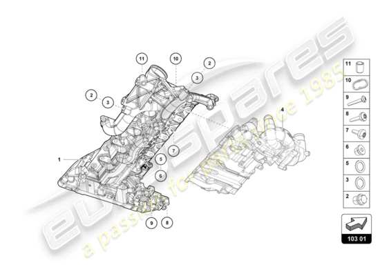 a part diagram from the Lamborghini Huracan LP610 parts catalogue