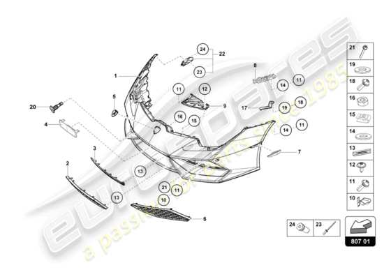 a part diagram from the Lamborghini Huracan LP610 parts catalogue