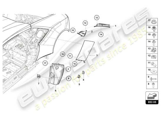 a part diagram from the Lamborghini Huracan LP610 parts catalogue