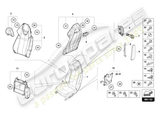 a part diagram from the Lamborghini LP610-4 Coupe (2019) parts catalogue