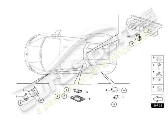 a part diagram from the Lamborghini LP580-2 Coupe (2016) parts catalogue