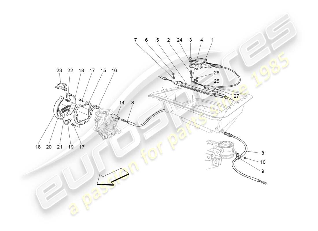 Maserati GranTurismo (2009) PARKING BRAKE Part Diagram