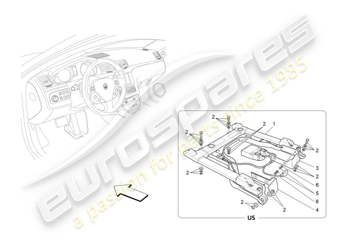 Maserati GranTurismo (2009) PASSENGER'S AIRBAG-DEACTIVATION Part Diagram