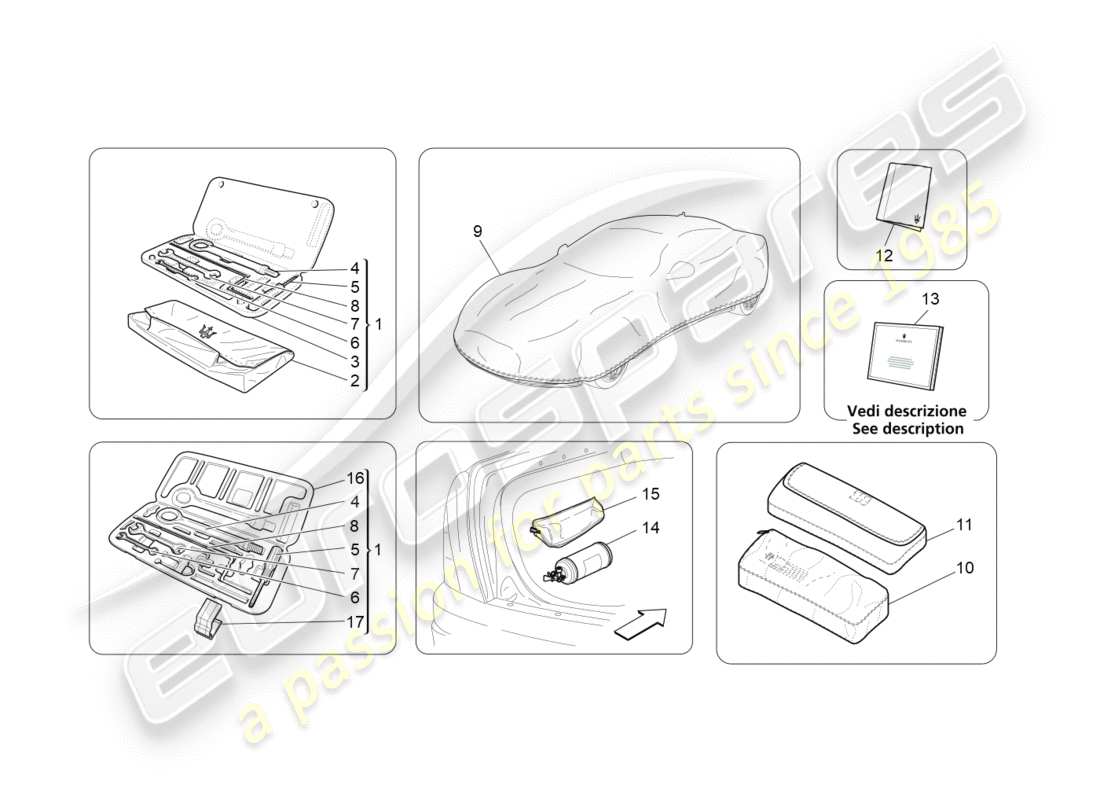 Maserati GranTurismo (2009) standard provided Part Diagram