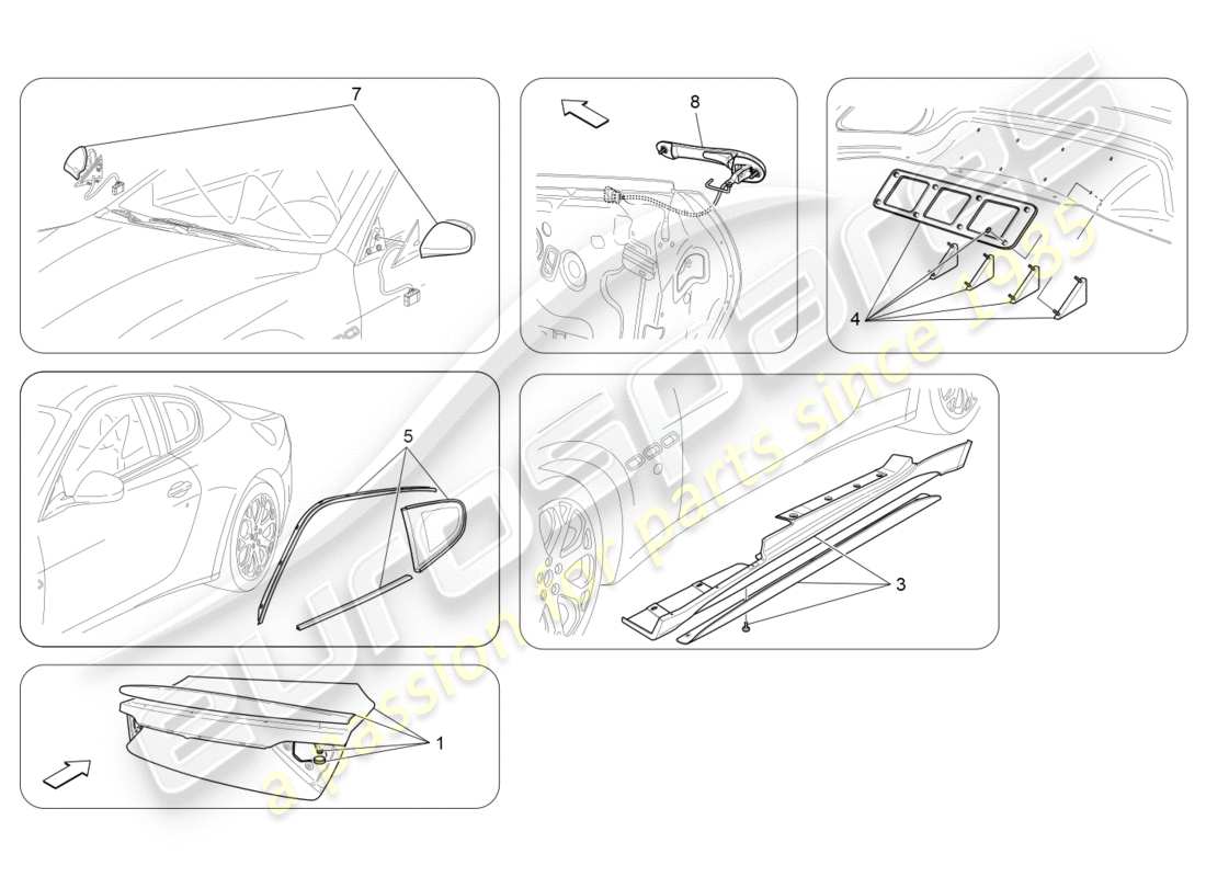 Maserati GranTurismo (2009) after market accessories Part Diagram