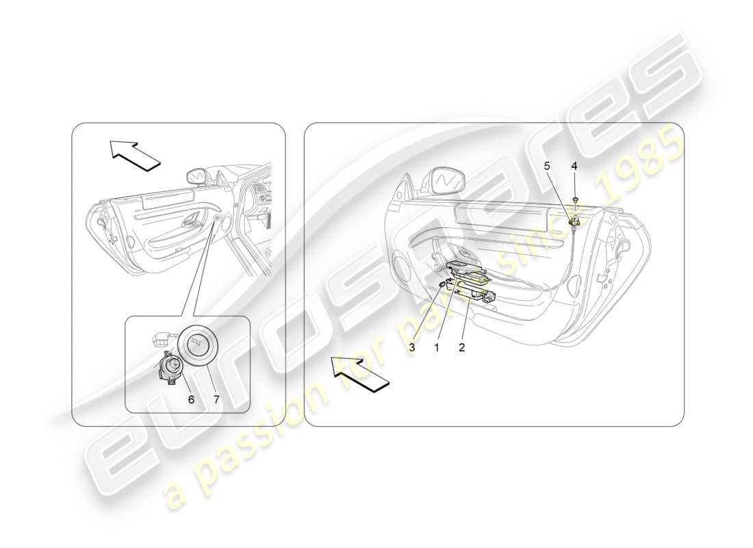 Maserati GranTurismo (2009) door devices Part Diagram