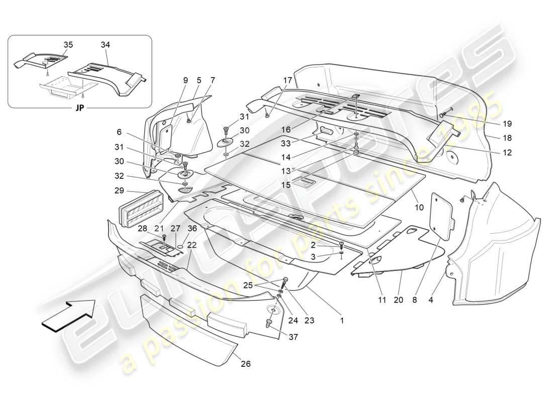 Maserati GranTurismo (2009) LUGGAGE COMPARTMENT MATS Part Diagram