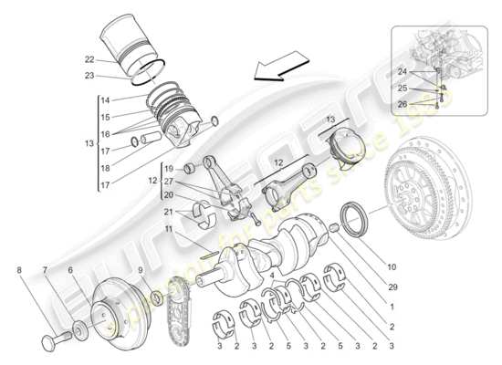 a part diagram from the Maserati GranTurismo parts catalogue