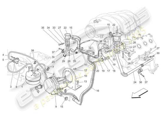 a part diagram from the Maserati GranTurismo (2009) parts catalogue