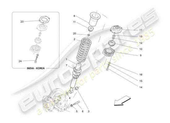 a part diagram from the Maserati GranTurismo parts catalogue