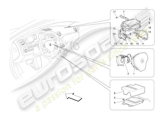 a part diagram from the Maserati GranTurismo (2009) parts catalogue