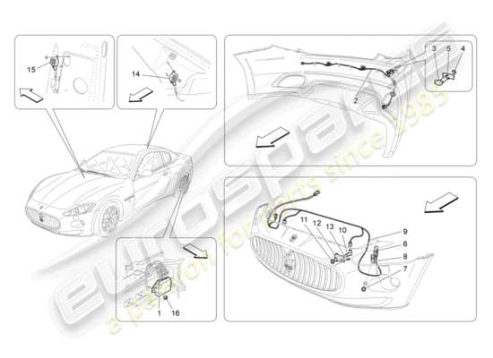 a part diagram from the Maserati GranTurismo (2009) parts catalogue