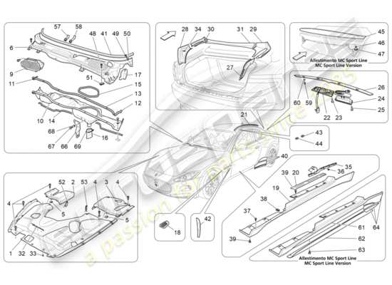 a part diagram from the Maserati GranTurismo (2009) parts catalogue