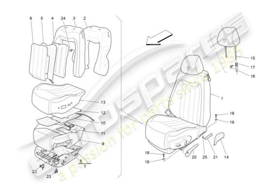 a part diagram from the Maserati GranTurismo parts catalogue