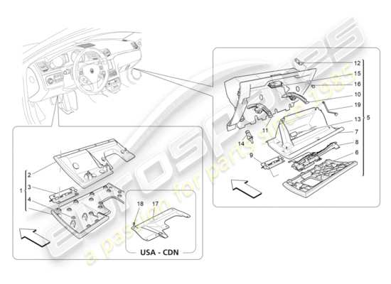 a part diagram from the Maserati GranTurismo parts catalogue