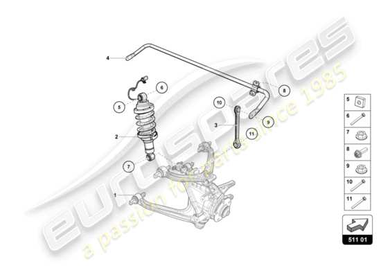 a part diagram from the Lamborghini Huracan LP580 parts catalogue