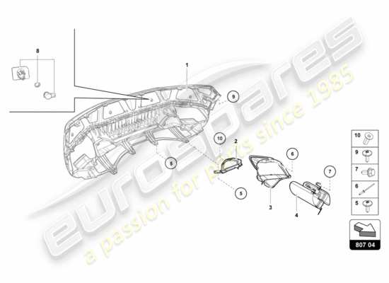 a part diagram from the Lamborghini LP580-2 COUPE (2019) parts catalogue