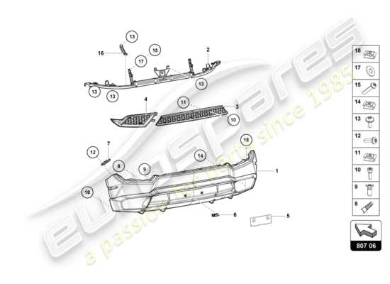 a part diagram from the Lamborghini Huracan LP580 parts catalogue