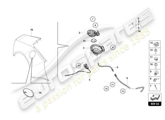 a part diagram from the Lamborghini LP580-2 SPYDER (2016) parts catalogue