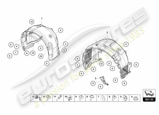 a part diagram from the Lamborghini Huracan LP580 parts catalogue