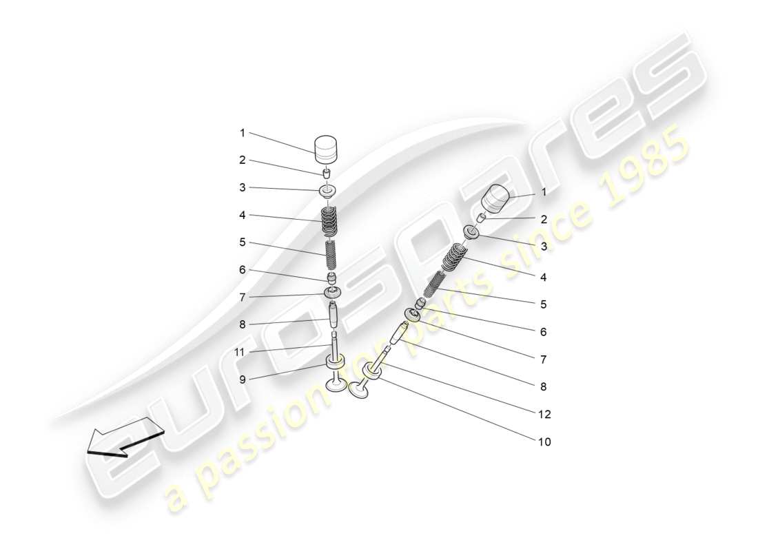 Maserati GranTurismo (2010) Valves Part Diagram