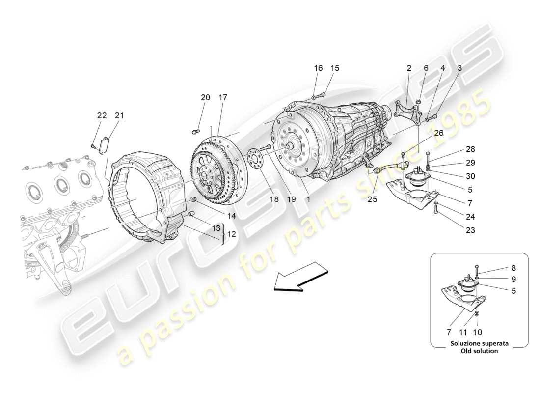 Maserati GranTurismo (2010) gearbox housings Part Diagram