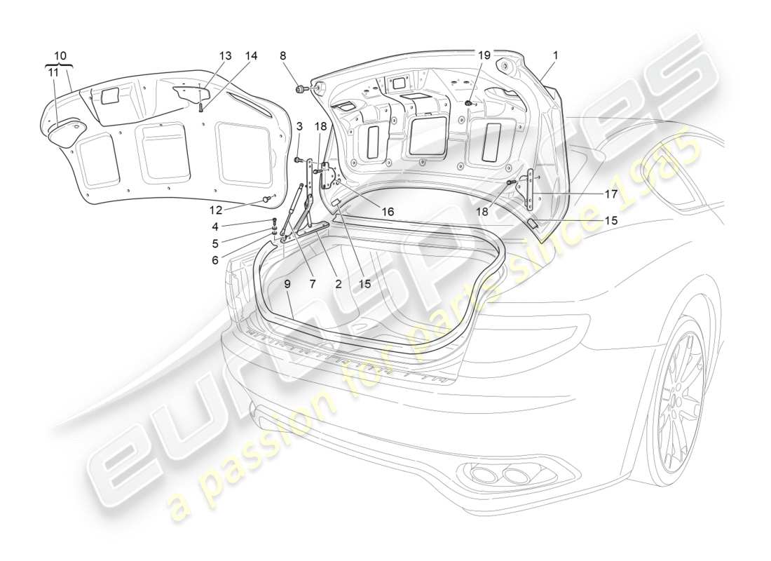 Maserati GranTurismo (2010) REAR LID Part Diagram