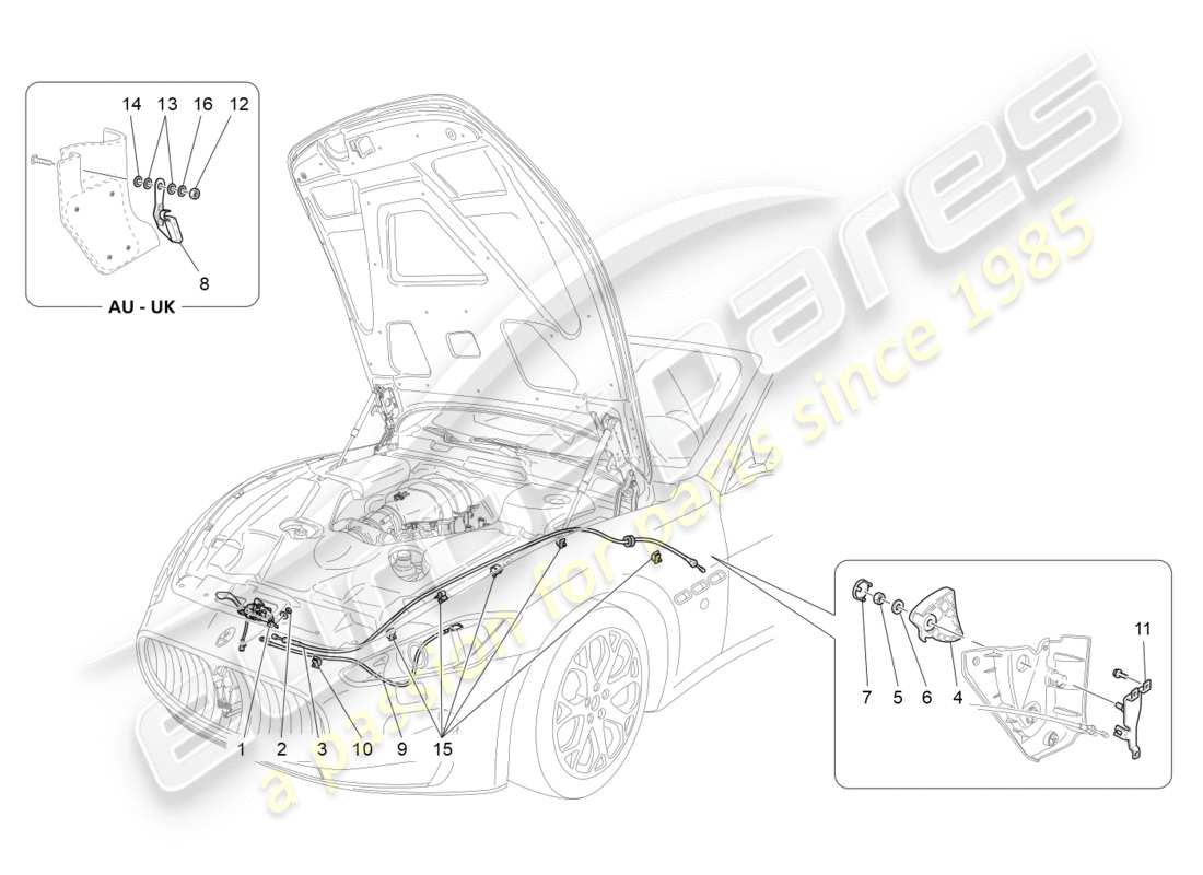 Maserati GranTurismo (2010) FRONT LID OPENING BUTTON Part Diagram