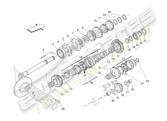 a part diagram from the Maserati GranTurismo (2010) parts catalogue