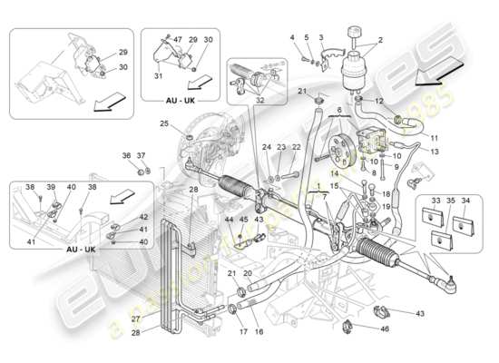 a part diagram from the Maserati GranTurismo (2010) parts catalogue
