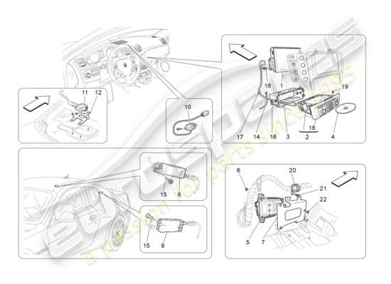 a part diagram from the Maserati GranTurismo (2010) parts catalogue