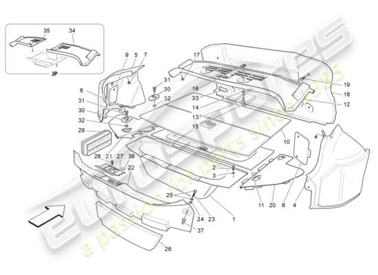 a part diagram from the Maserati GranTurismo (2010) parts catalogue