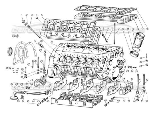 a part diagram from the Lamborghini Countach 5000 QV (1985) parts catalogue