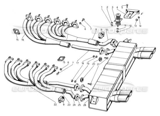 a part diagram from the Lamborghini Countach 5000 QV (1985) parts catalogue