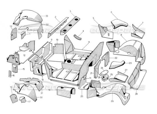 a part diagram from the Lamborghini Countach parts catalogue