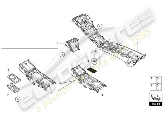 a part diagram from the Lamborghini Huracan LP580 parts catalogue