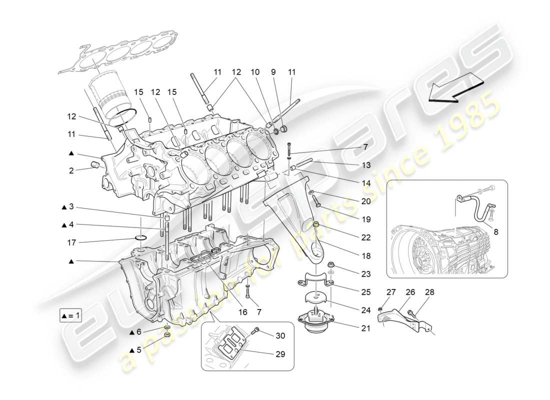 Maserati GranTurismo (2011) crankcase Part Diagram