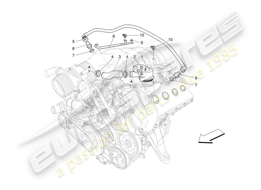 Maserati GranTurismo (2011) oil vapour recirculation system Parts Diagram