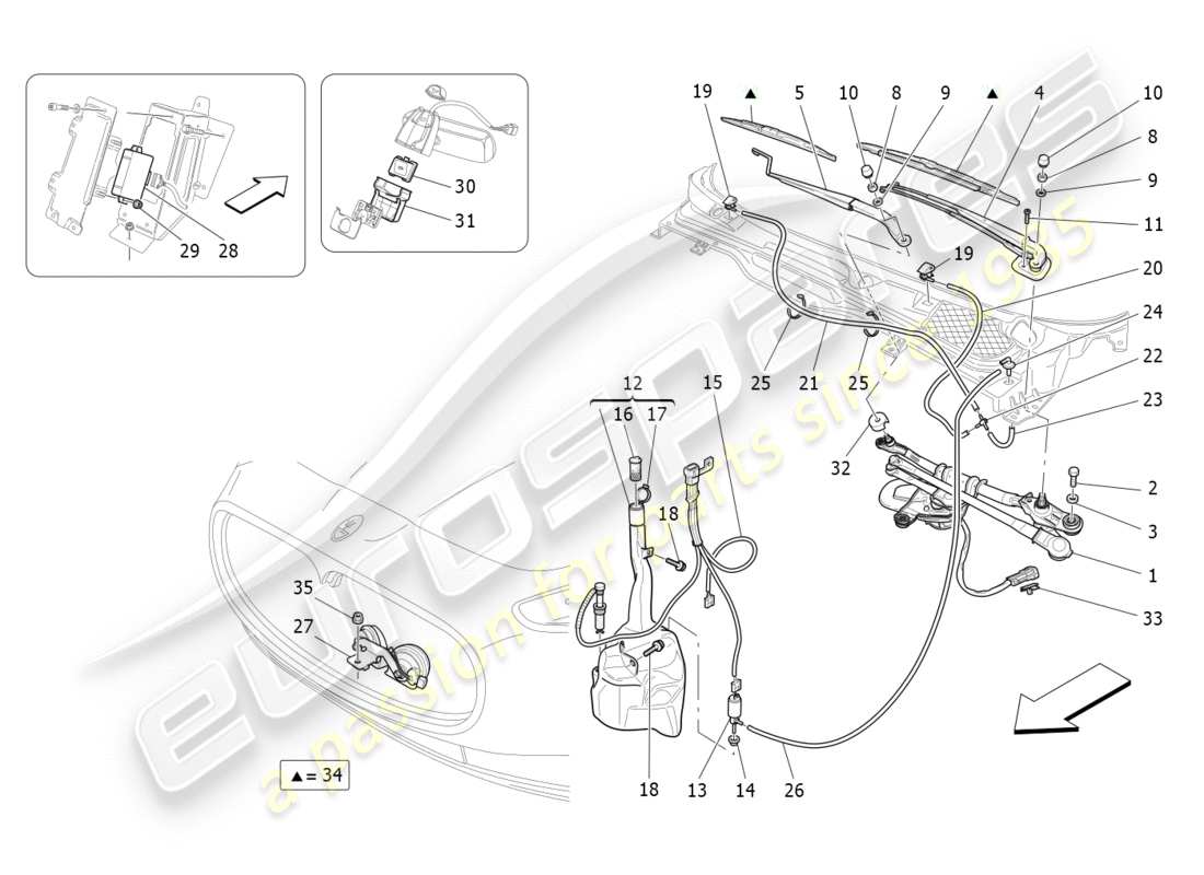 Maserati GranTurismo (2011) external vehicle devices Part Diagram