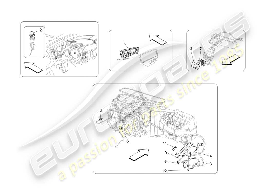 Maserati GranTurismo (2011) a/c unit: electronic control Part Diagram