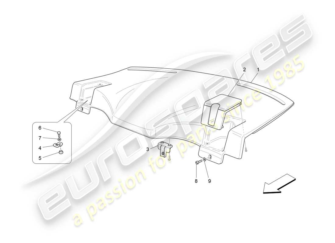 Maserati GranTurismo (2011) rear parcel shelf Part Diagram