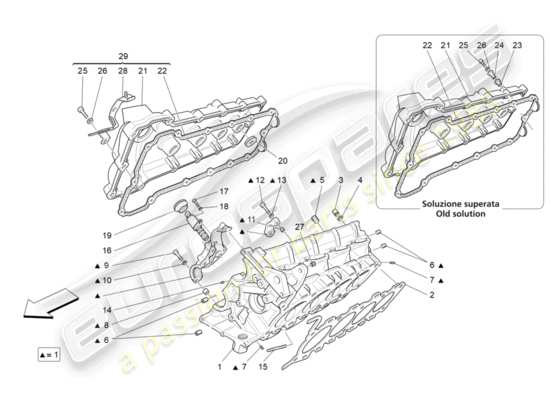 a part diagram from the Maserati GranTurismo parts catalogue